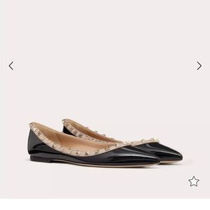 Valentino Garavani Patent Rockstud Ballet Flat